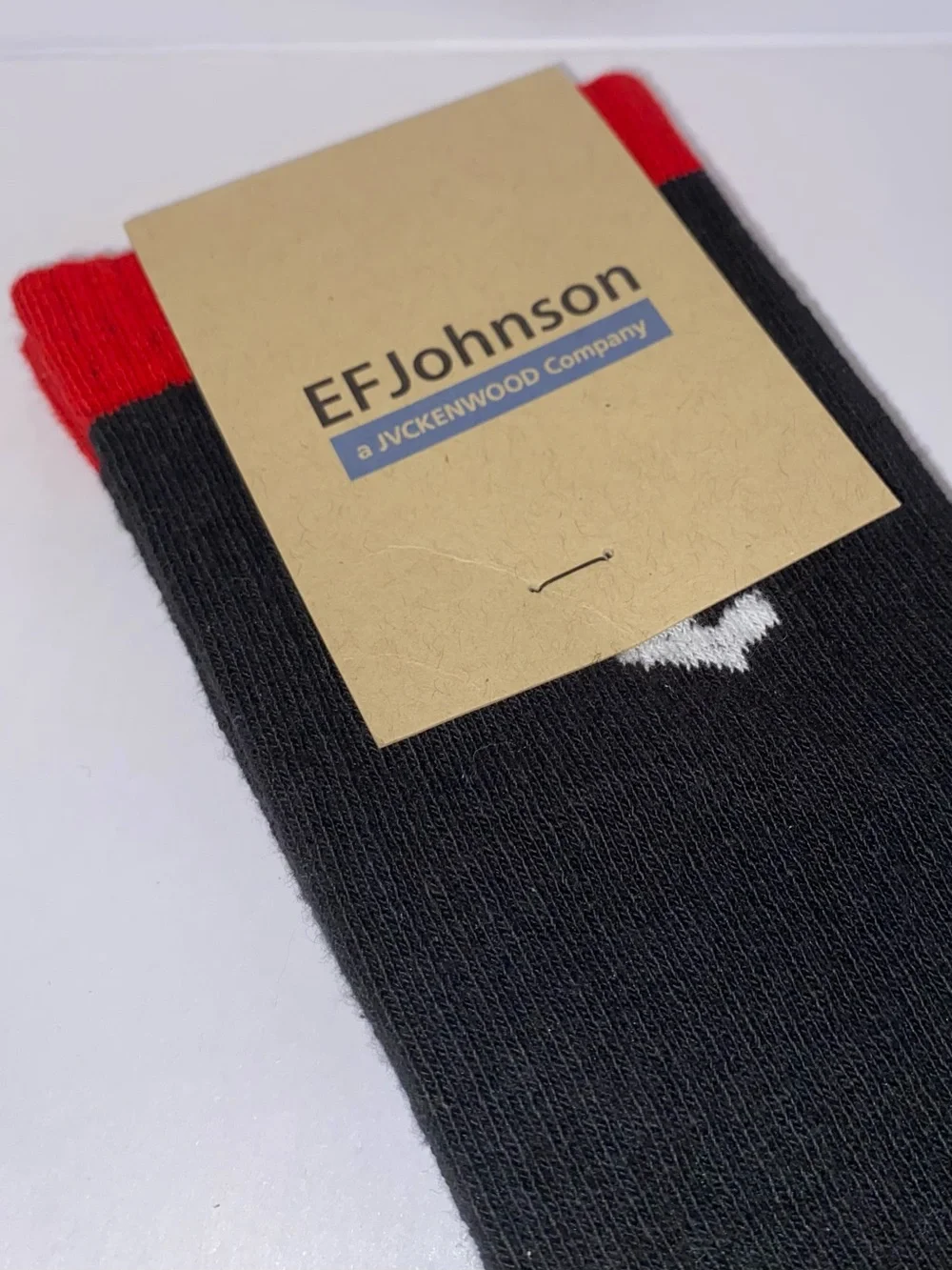 Sock Club Men's Black Crew Socks with Red Toe & Cuff